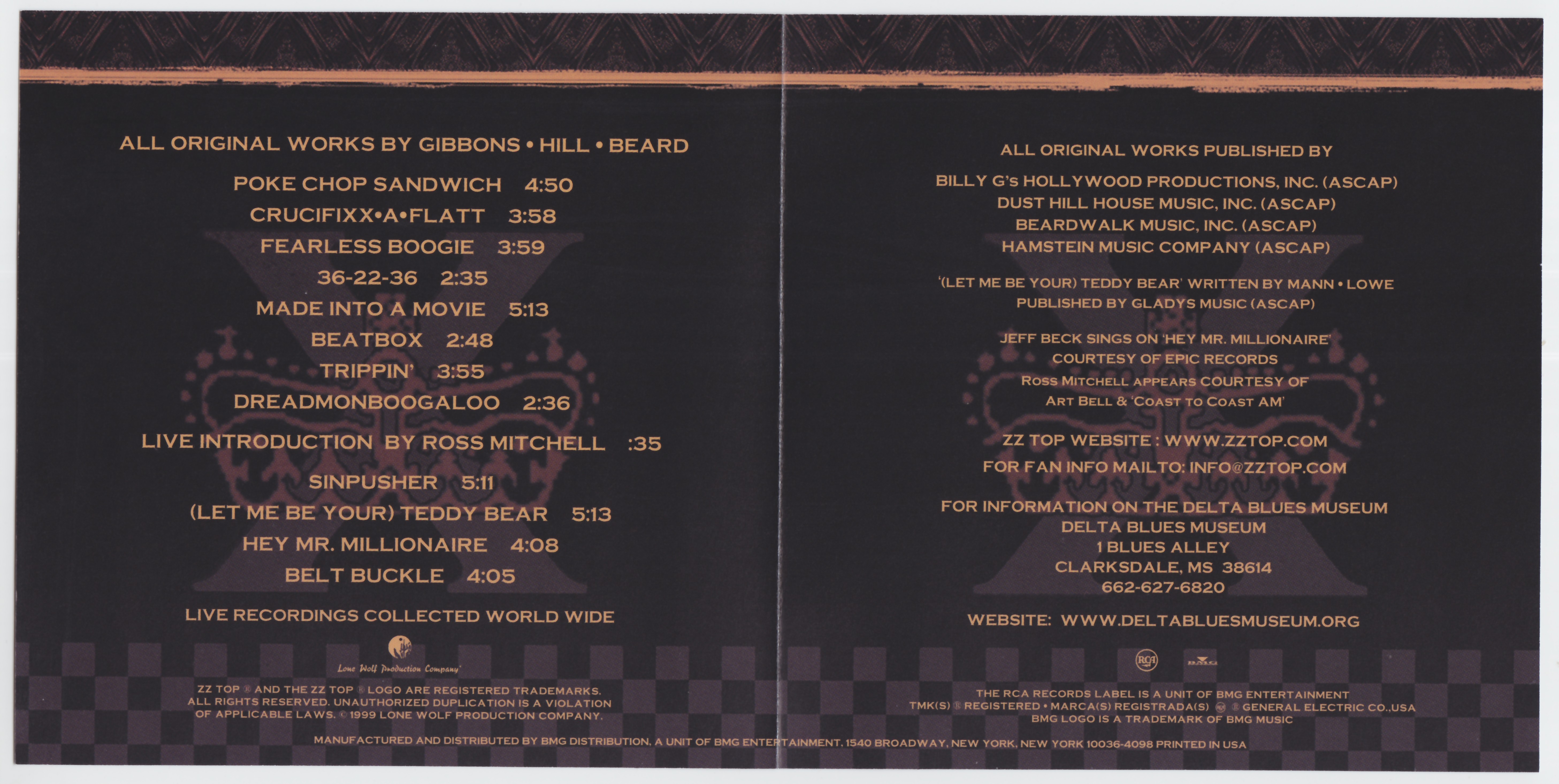 ZZ Top  XXX : Booklet  us